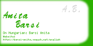 anita barsi business card